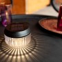 Lutec LED Solar Tischleuchte Diva, 2er-Set, schwarz, Ø 11cm. Solar-Deko für den Gartentisch.