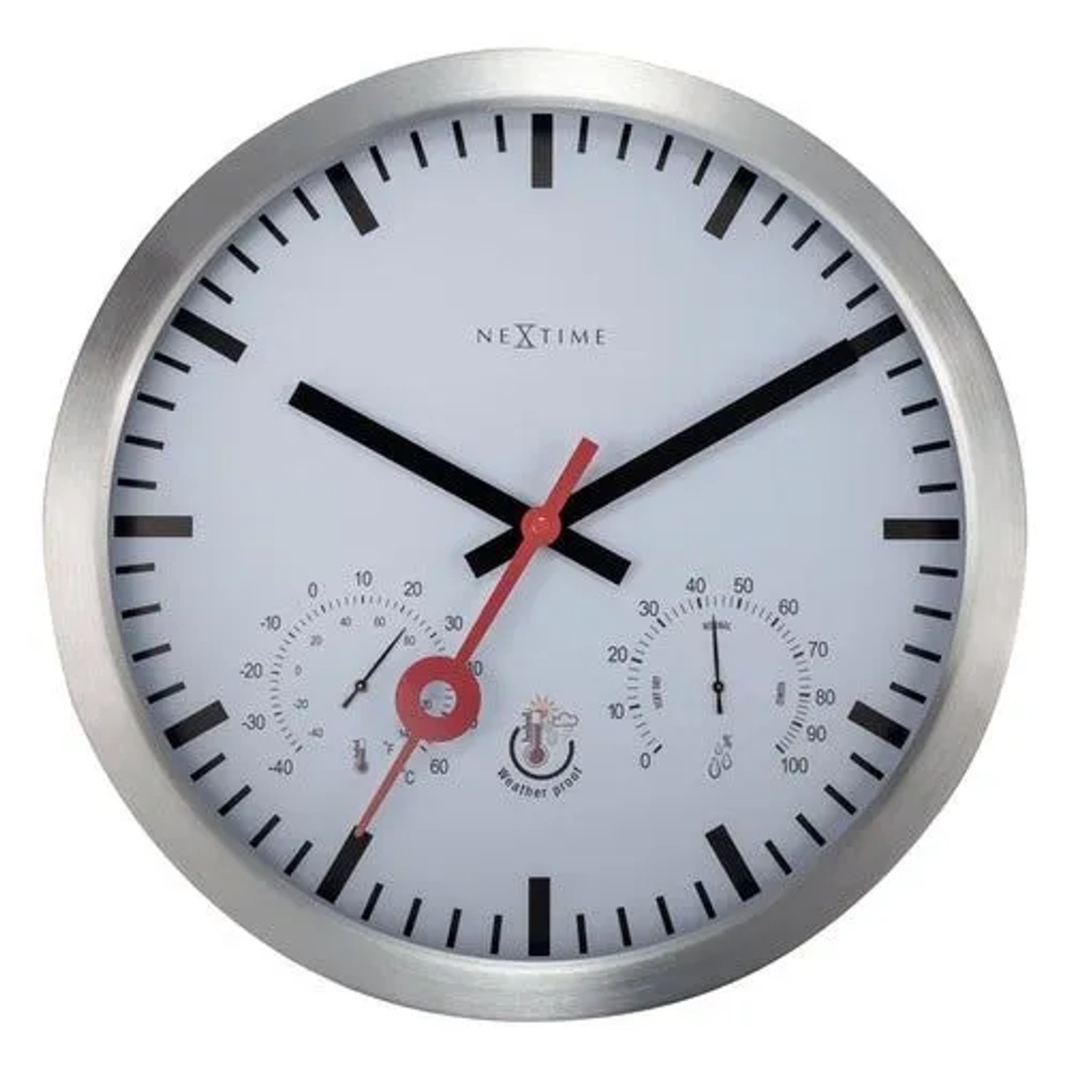 NeXtime Quarzwanduhr 4307ST Clematis Silber