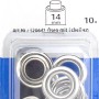 Conacord Ösen mit Scheiben, Messing vernickelt, 12 mm Durchmesser, 10er-Pack.