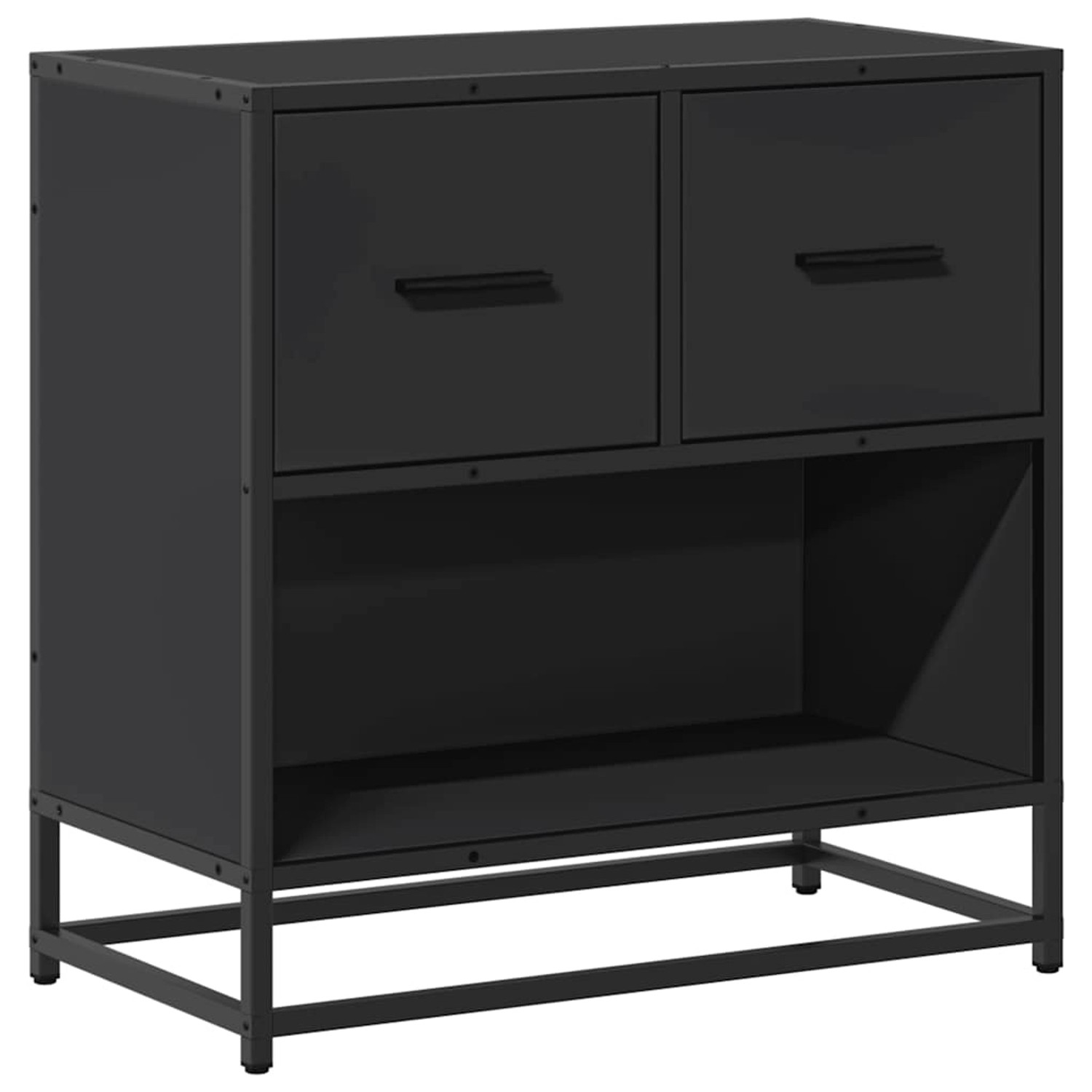 vidaXL Nachttisch Schwarz 60x31x60 cm Holzwerkstoff und Metall 848694 günstig online kaufen