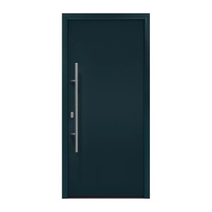 EcoStar Haustür Isopro IP 010 in Anthrazitgrau mit Edelstahlgriff, DIN L.