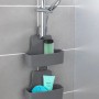 Wenko Duschcaddy Barcelona, anthrazitfarbener Hängekorb mit zwei Ablagen für Dusche und Bad.