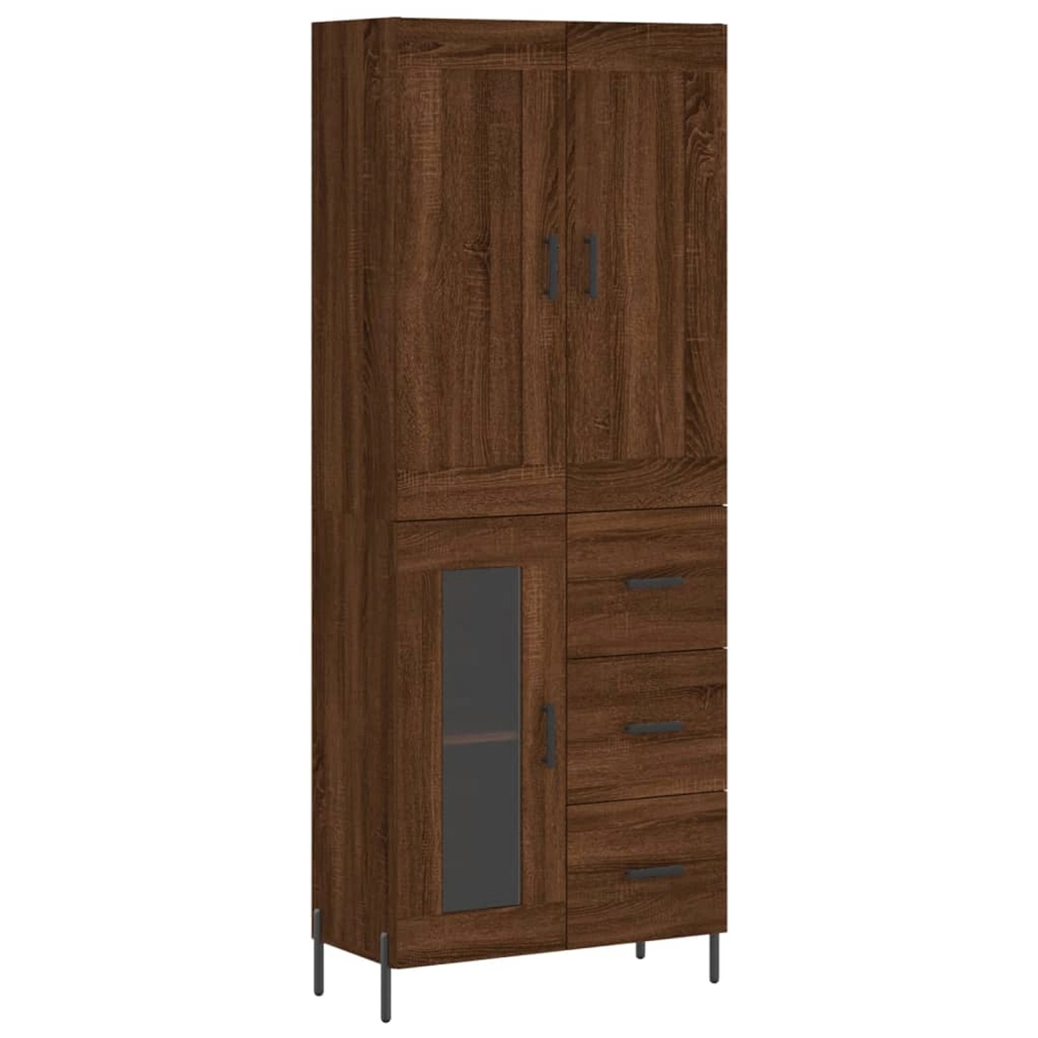 vidaXL Highboard Braun Eichen-Optik 69,5x34x180 cm Holzwerkstoff 3199952 günstig online kaufen