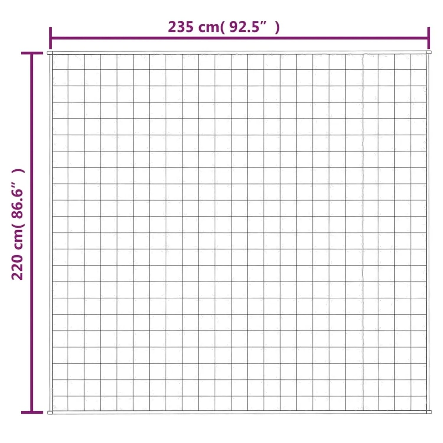 vidaXL Gewichtsdecke, hellcreme, 220x235 cm, 15 kg, Stoffdecke mit Gewichtsverteilung.