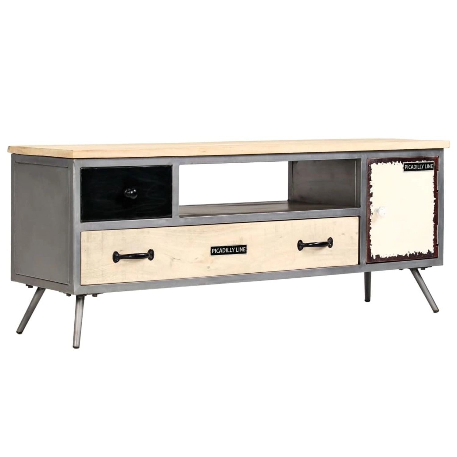 vidaXL TV-Schrank Massivholz Mango und Stahl 120x30x45 cm 246282