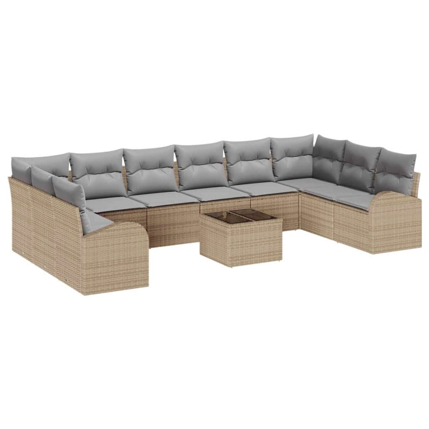 vidaXL 11-Teiliges Garten-Sofa-Set mit Kissen Schwarz Poly Rattan 3346230 günstig online kaufen