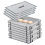 CHEFGASTRO Pizzaballenbox SuperSparSet: 4 Boxen mit Deckel, 9L Teigwanne für Pizzateig, stapelbar.