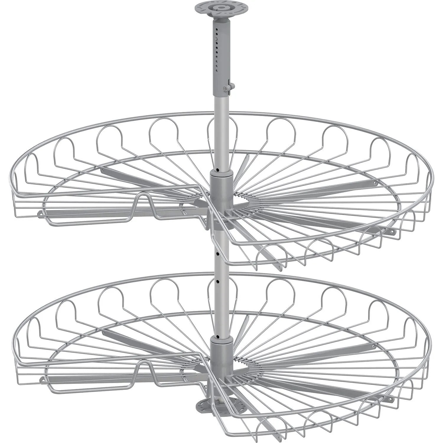 Vauth-Sagel Eckschrank-Drehboden Cor Wheel 3/4-Kreis Set Classic 720 mm Silber