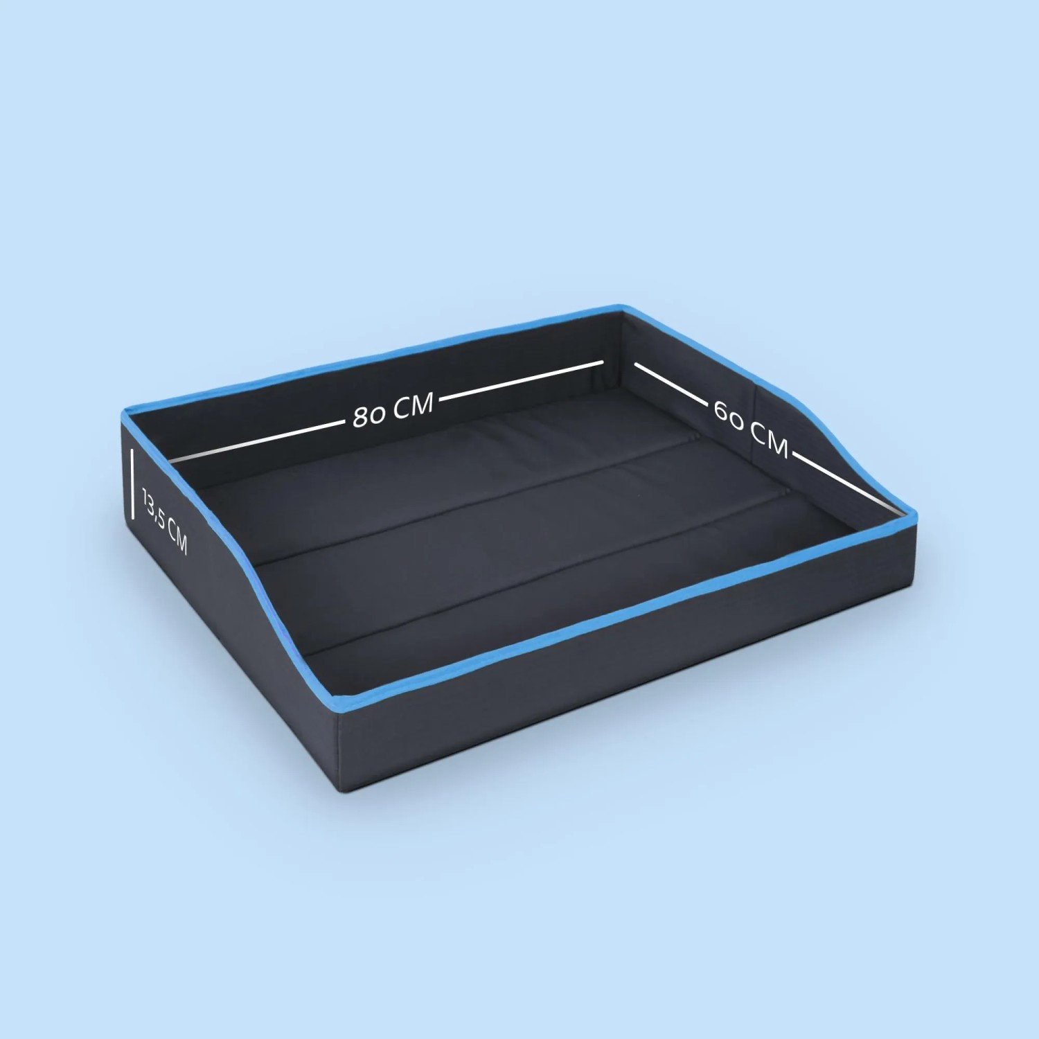 Blaues, faltbares Bestlivings Haustierbett (80x60cm) für Hunde und Katzen, ideal als Reisebett.
