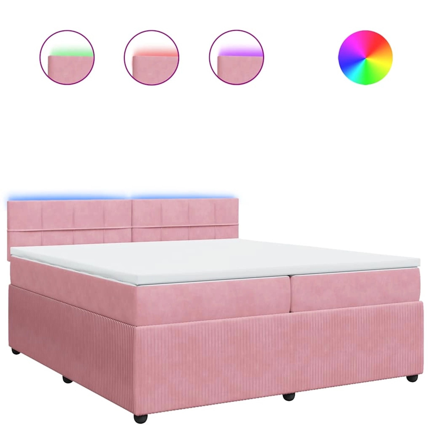 vidaXL Boxspringbett mit Matratze Rosa 200x200 cm Samt 3290135 günstig online kaufen