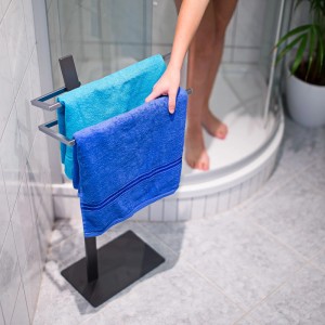 Relaxdays Handtuchständer Stahl Anthrazit Freistehend Zweiarmig 85 x 40 x 20 cm 2,8 kg