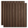 Homestyle4u Akustikpaneele 60x60 2er Set Holz Braun Wallnuss Wandpaneele