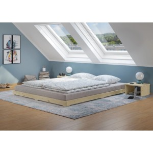 Erst-Holz Niedrigbett Unbehandeltes Holzbett Loftbett 160 x 200 cm Fichte Tanne Modell 47 ohne Zubehör