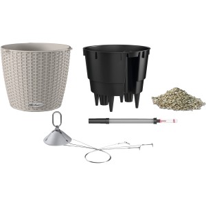 Lechuza Nido Cottage Blumenampel, sandbraun, Ø 27cm, mit Bewässerungssystem und Zubehör.