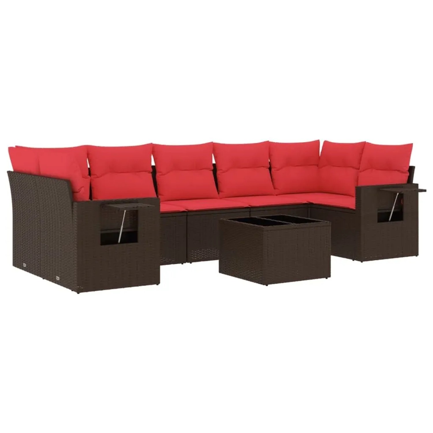 vidaXL 8-Tlg Gartensofa-Set mit Kissen Braun Polyrattan 3219943 günstig online kaufen