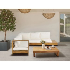 Beliani Lounge Set MARETTIMO Cremeweiß