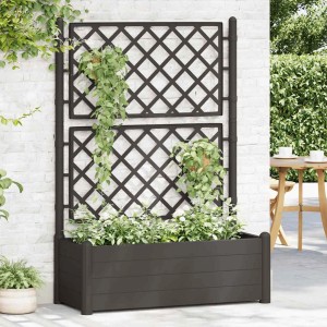 vidaXL Pflanzkübel mit Spalier 100x43x142 cm PP Anthrazit 313985