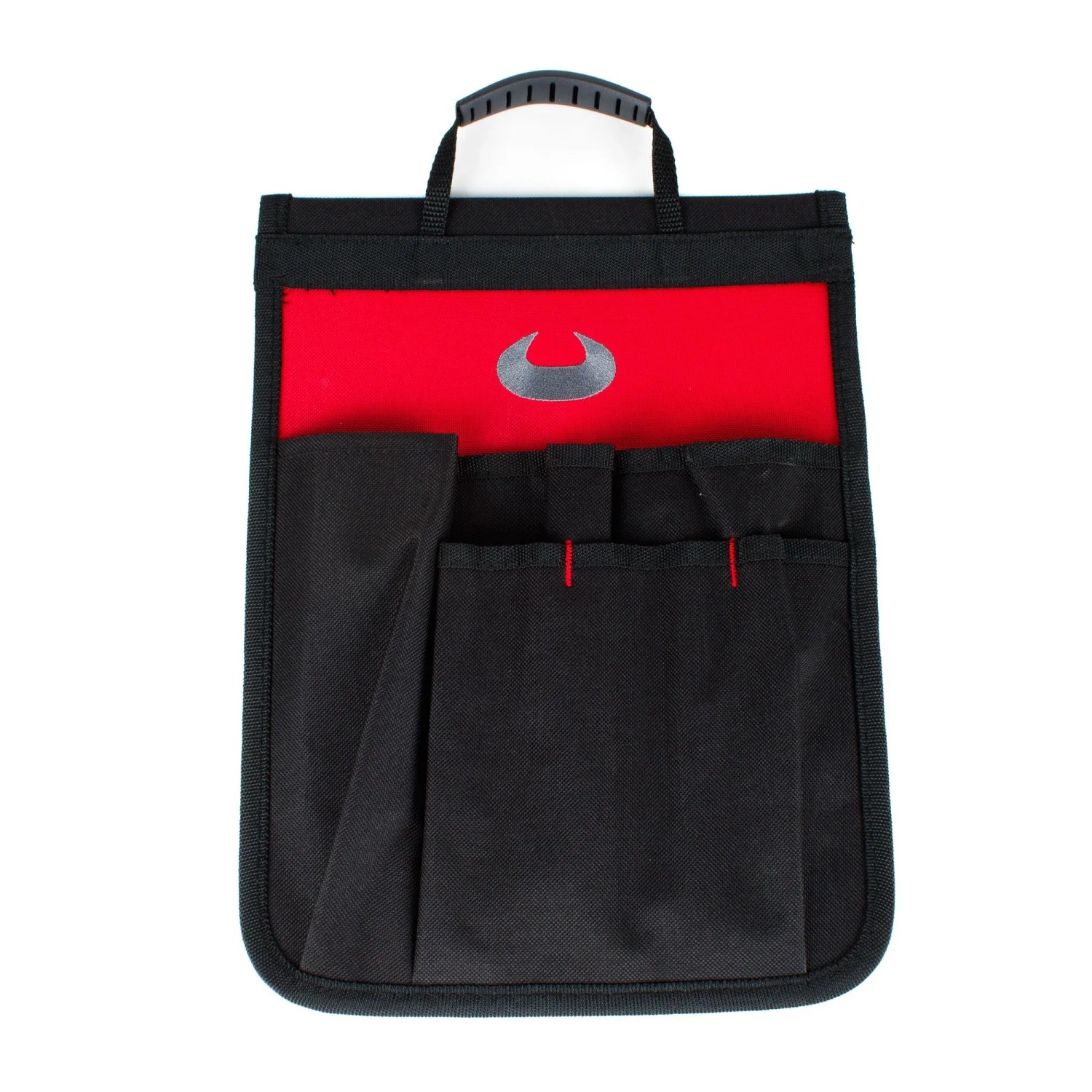 Mephisto Werkzeugtasche Einlage Fire, rot/schwarz, mit Tragegriff und mehreren Fächern.
