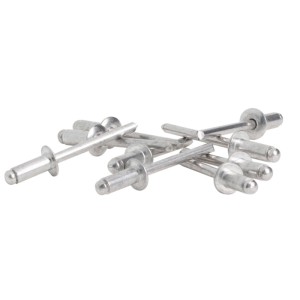 Arrow Blindnieten RA Alu, Ø 4x6 mm, 100 Stück. Aluminiumfarbene Nieten für Zangen.
