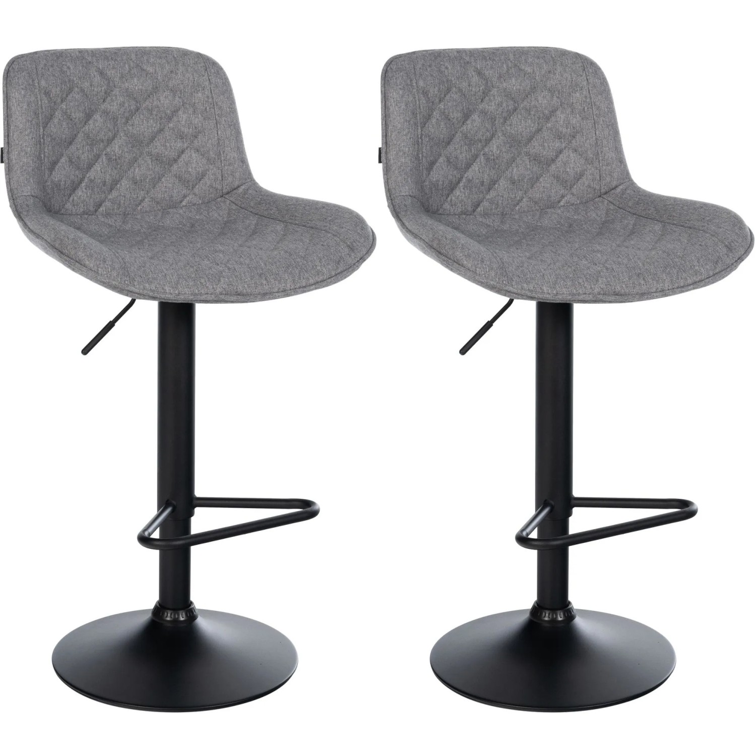 CLP 2er Set Barhocker Kasson dunkelgrau/Stoff