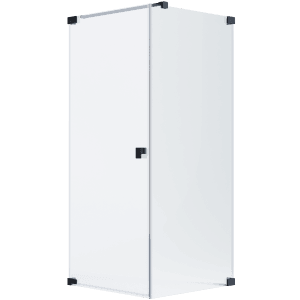 Schöner Wohnen Eckdusche mit Drehtür und Seitenwand, 80x80 cm, Schwarzmatt