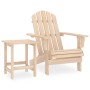 Adirondack Gartenstuhl mit Tisch aus Tannenholz. Gartenmöbel-Set für Terrasse und Garten.