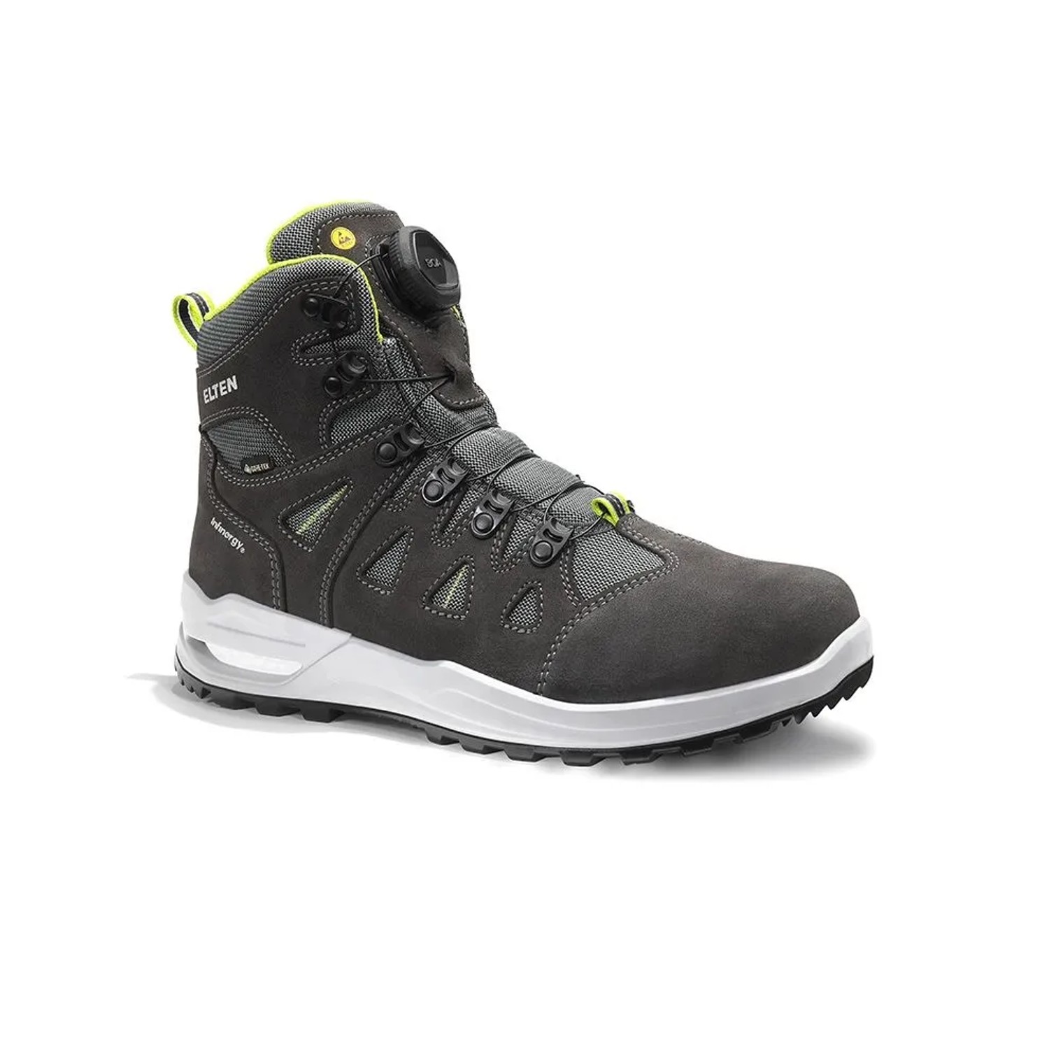 ELTEN Berufsstiefel RILEY XXF BOA GTX GREY LIME Mid ESD O2 WR Größe 44