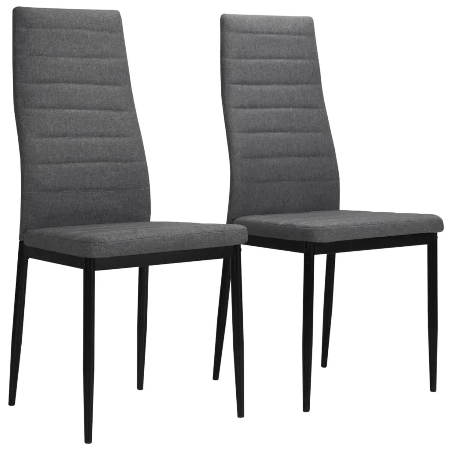 vidaXL Esszimmerstühle 2 Stk Hellgrau Stoff 246181