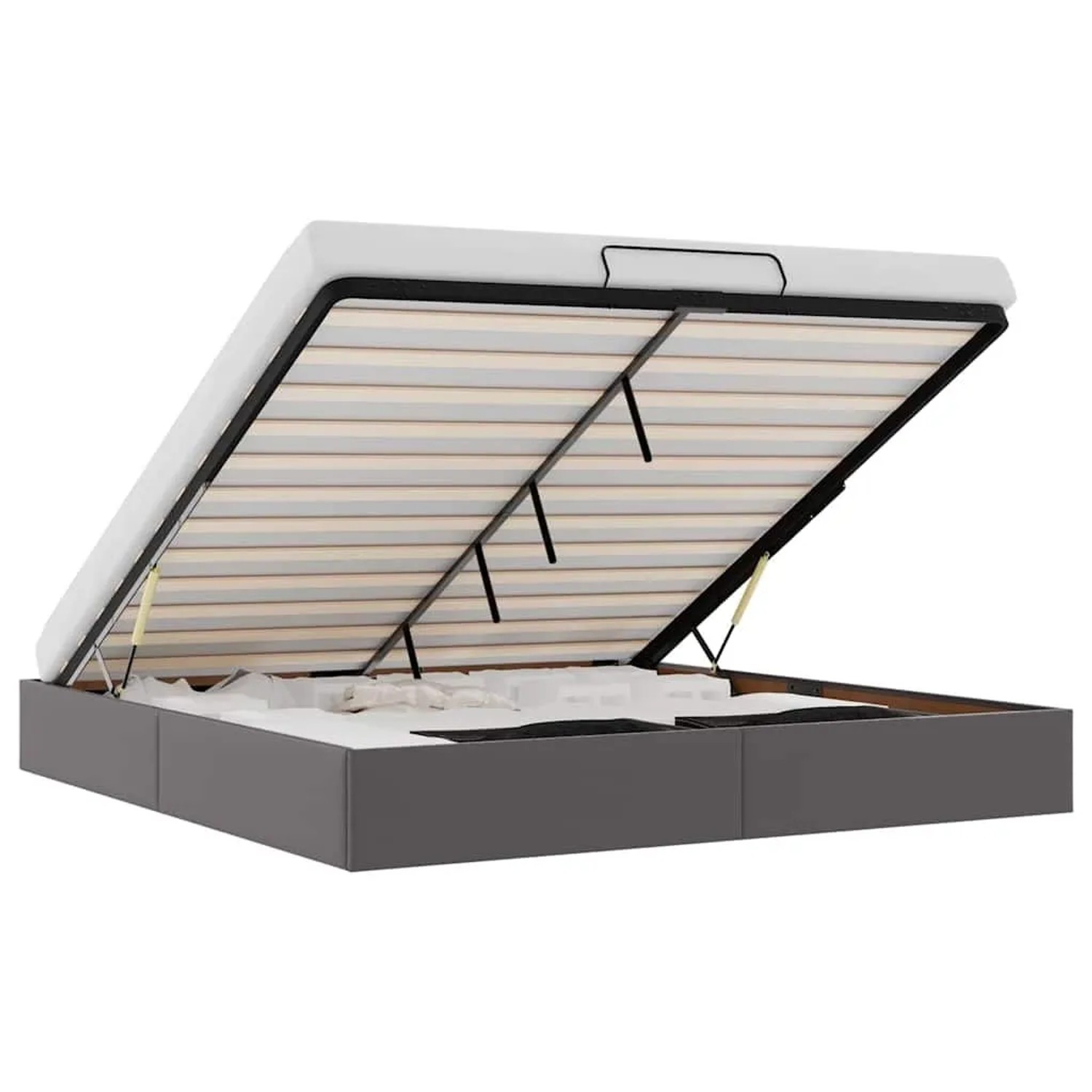 vidaXL Ottoman-Bett ohne Matratze Grau 200x200 cm Kunstleder 3310822