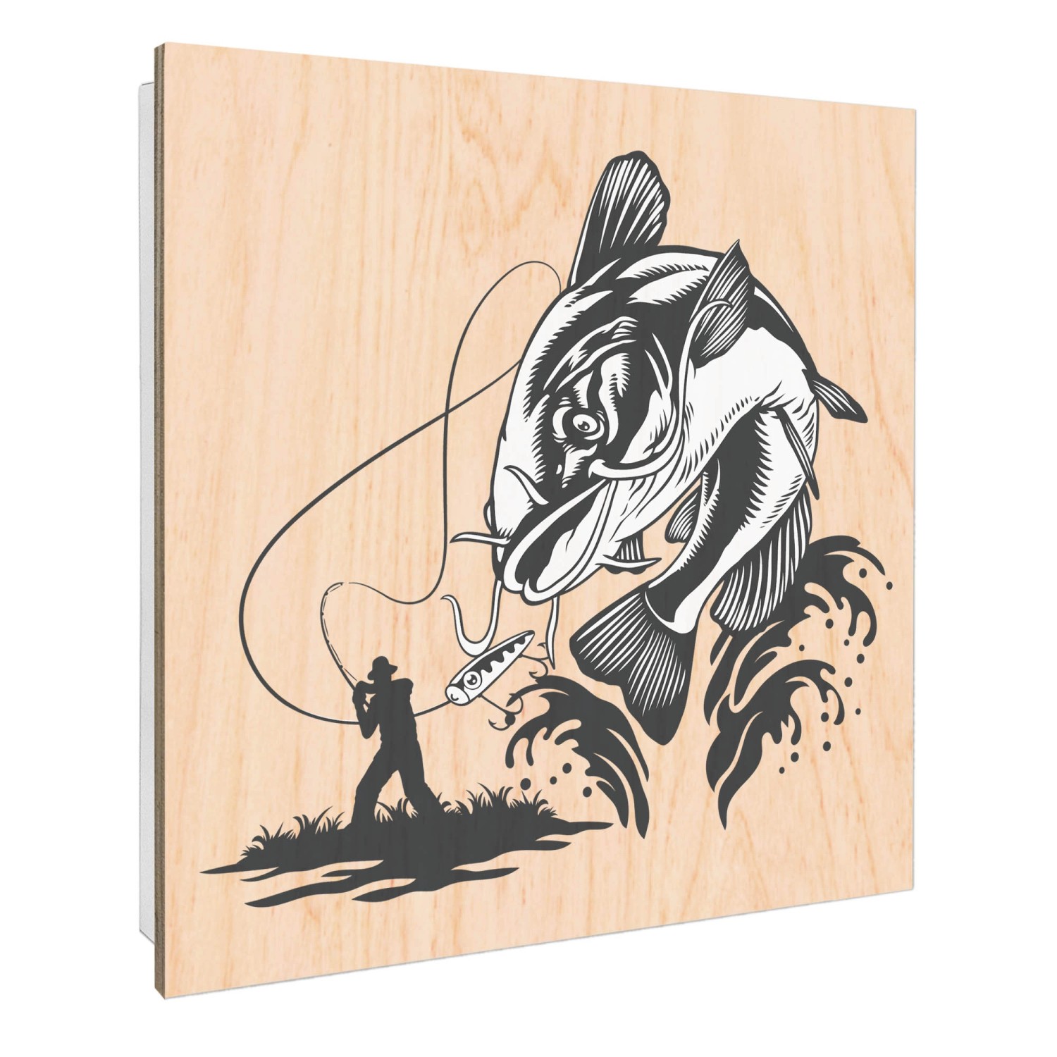 Banjado Schlüsselkasten mit Holzfront 30x30cm Weiß Scharnier Links 50 Haken günstig online kaufen