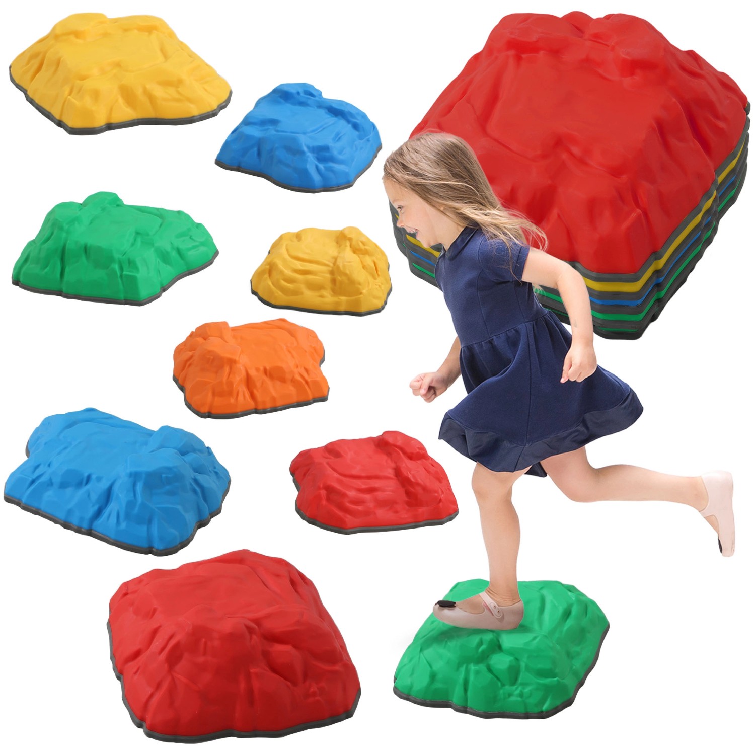 AIYAPLAY Flusssteine  Kunststoff Mehrfarbig 32L x 30B x 13,5H cm