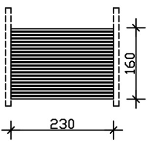 Technische Zeichnung: Skan Holz Seitenwand Rhombus 230x160 cm, Fichte Eiche hell, Zubehör für Carports.