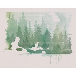 Komar Vliesfototapete Star Wars Endor Speeders mit Wald und Speedern.