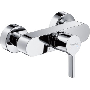 Hansgrohe Metris S Brausemischer Aufputz, Chrom Duscharmatur mit Hebel und Temperaturanzeige.