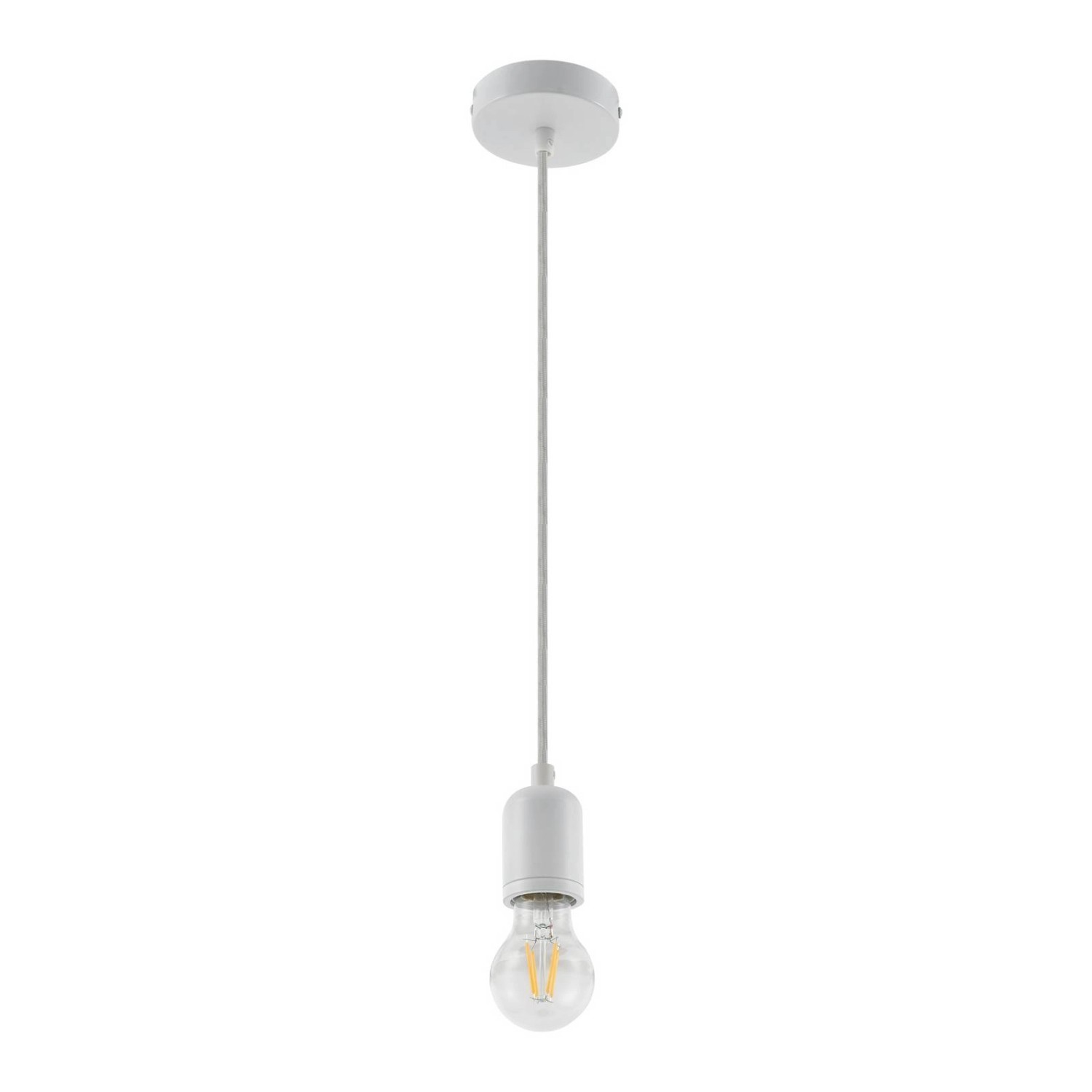 Lindby Pendelleuchte Hattie 10034035 Modern in Weiß aus Aluminium 1-flammig E27 Wohnzimmerleuchte