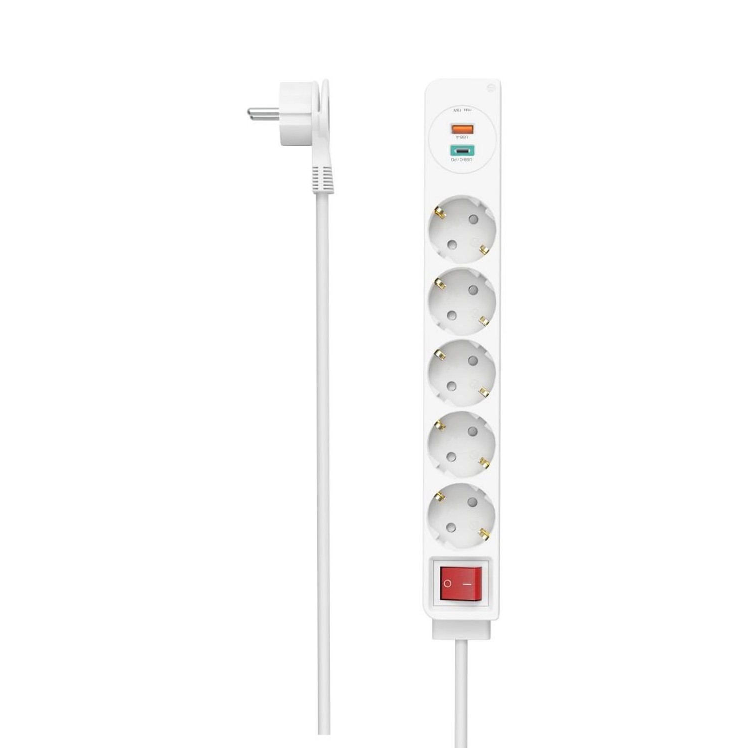 Hama Steckdosenleiste 5-fach USB-C/A 18W PD/FC Schalter Flachst. 1,4 m W günstig online kaufen