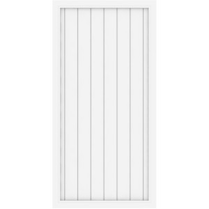 Weißes Sichtschutzzaun-Element Longlife Riva, 90x180cm, für den Garten.