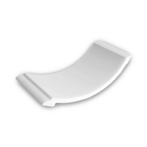 Musterstück einer weißen Eckleiste/Deckenleiste, ca. 10 cm lang.