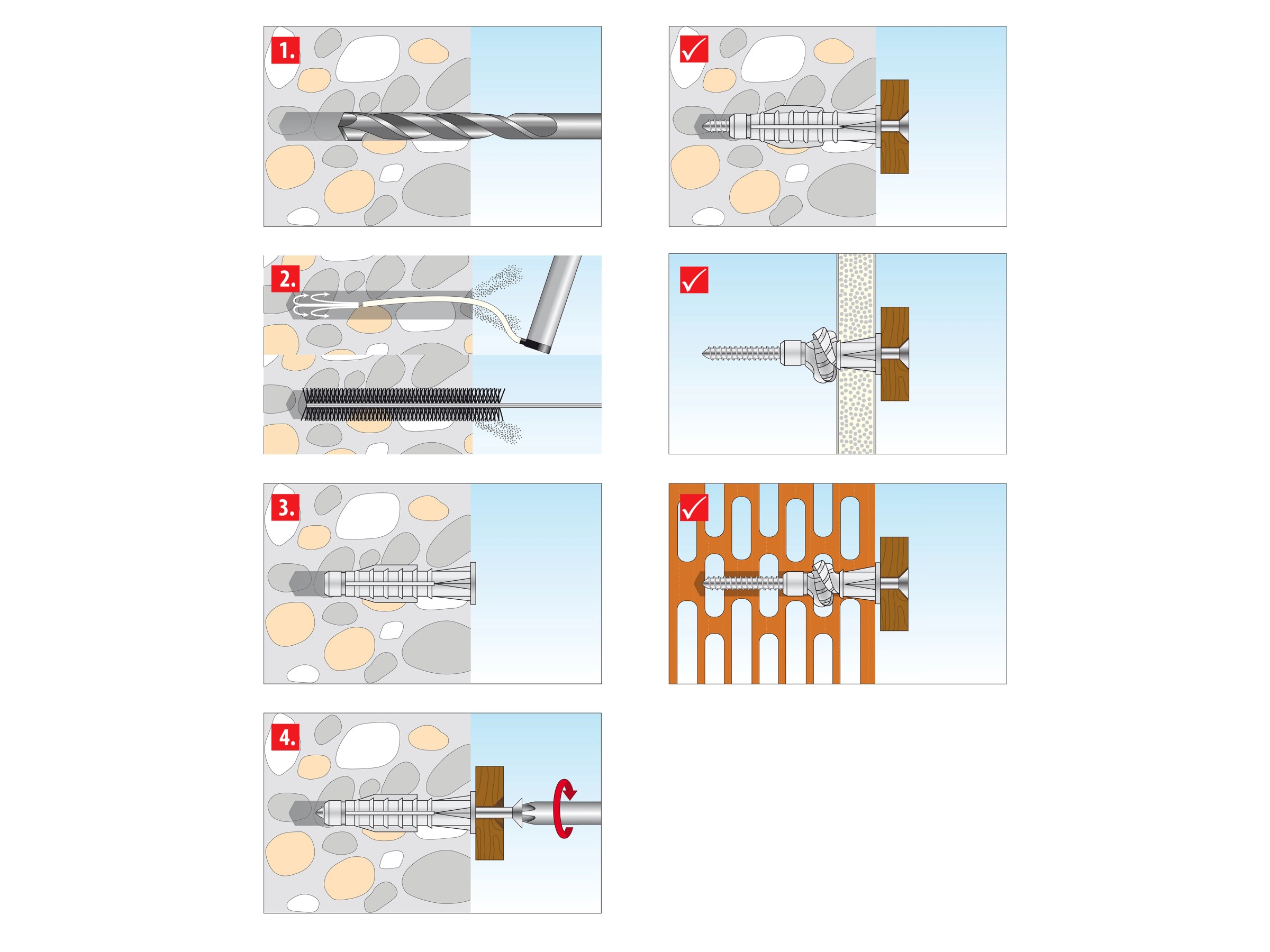 TOX TRIKA Allzweckdübel 6/36 - 30 Stück Mit Schrauben Für Fast Alle Wände