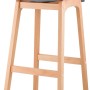 CLP Barhocker Hover: Graue Kunststoff-Sitzschale, helles Holz-Vierfußgestell. Moderner Hocker.