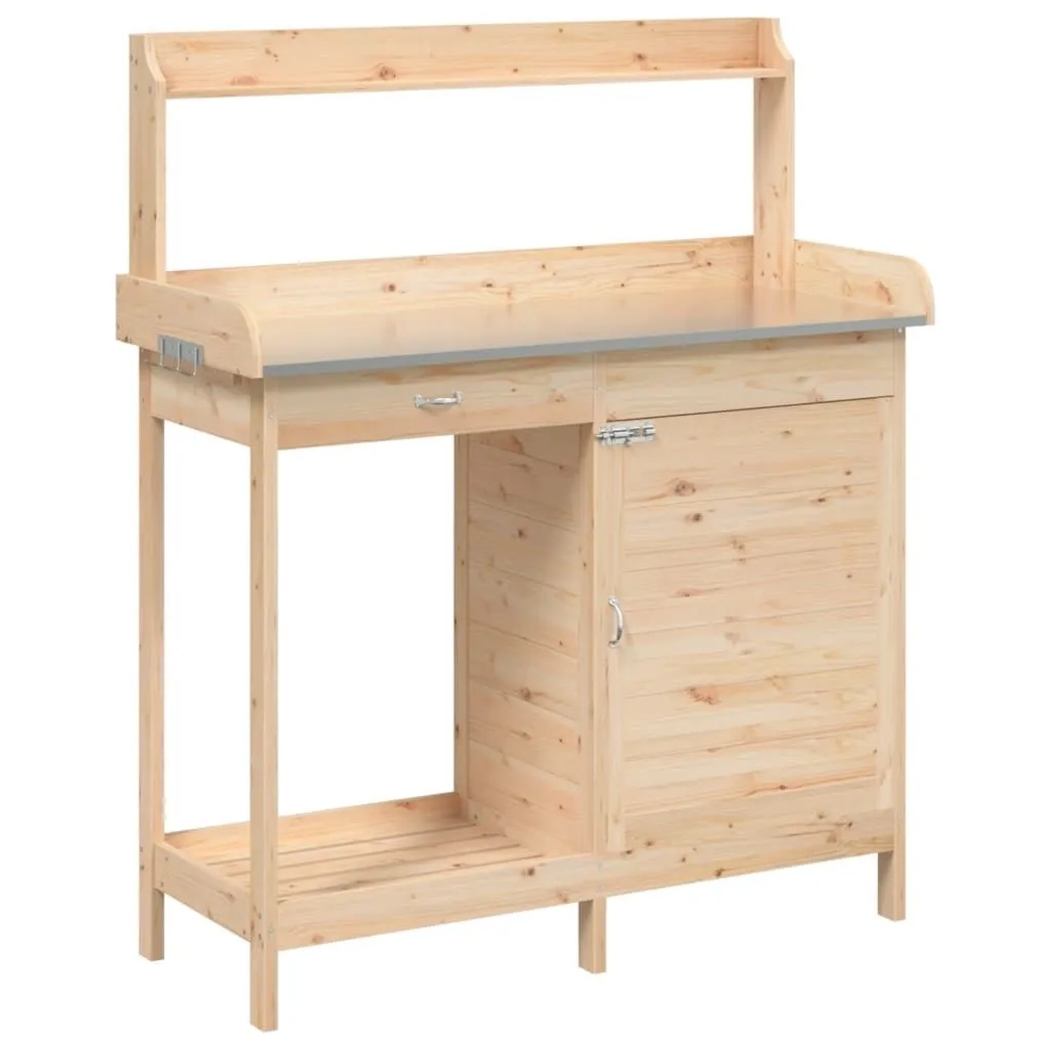 vidaXL Pflanztisch mit Schrank 110,5x45x124,5 cm Massivholz Tanne 156343