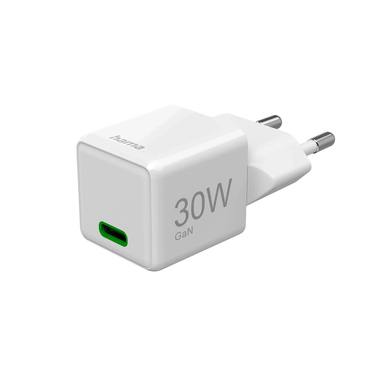 Hama Schnellladegerät Super-Mini-Charger GaN USB-C PD 30 W Weiß
