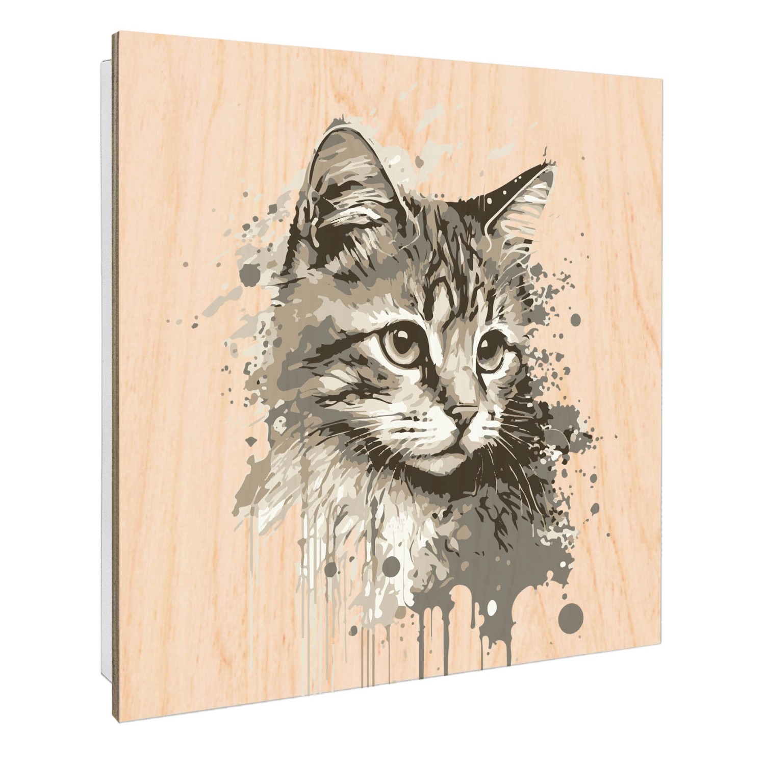 Banjado Schlüsselkasten mit Holzfront 30x30cm Weiß Scharnier Links 50 Haken günstig online kaufen