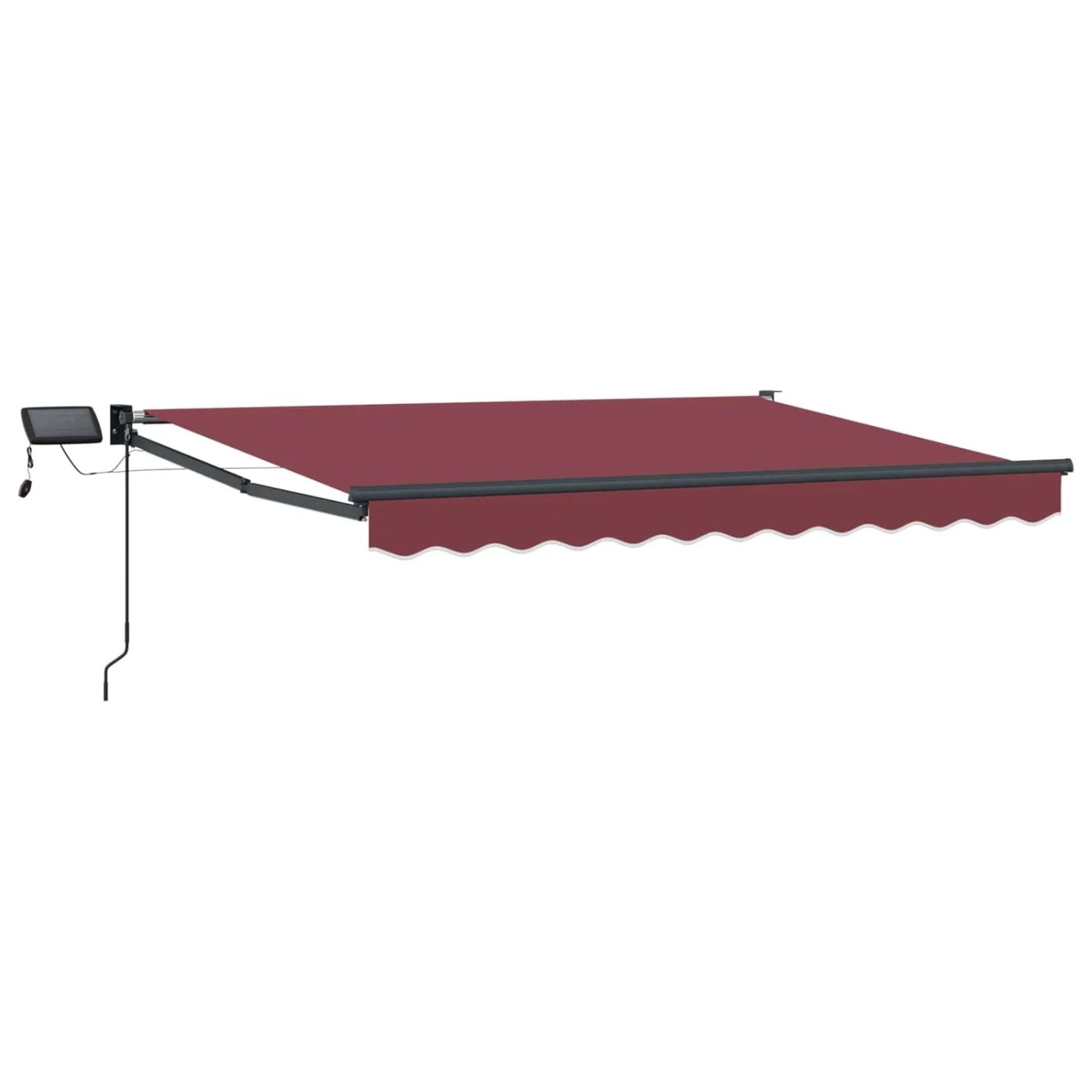 vidaXL Manuelle Gelenkarmmarkise mit LEDs Bordeauxrot 2,5 x 2 m 3419346