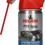 Nigrin PTFE-Spray 100ml: Schmiermittel für Lackreparatur und Karosserie, mit rotem Sprühkopf.