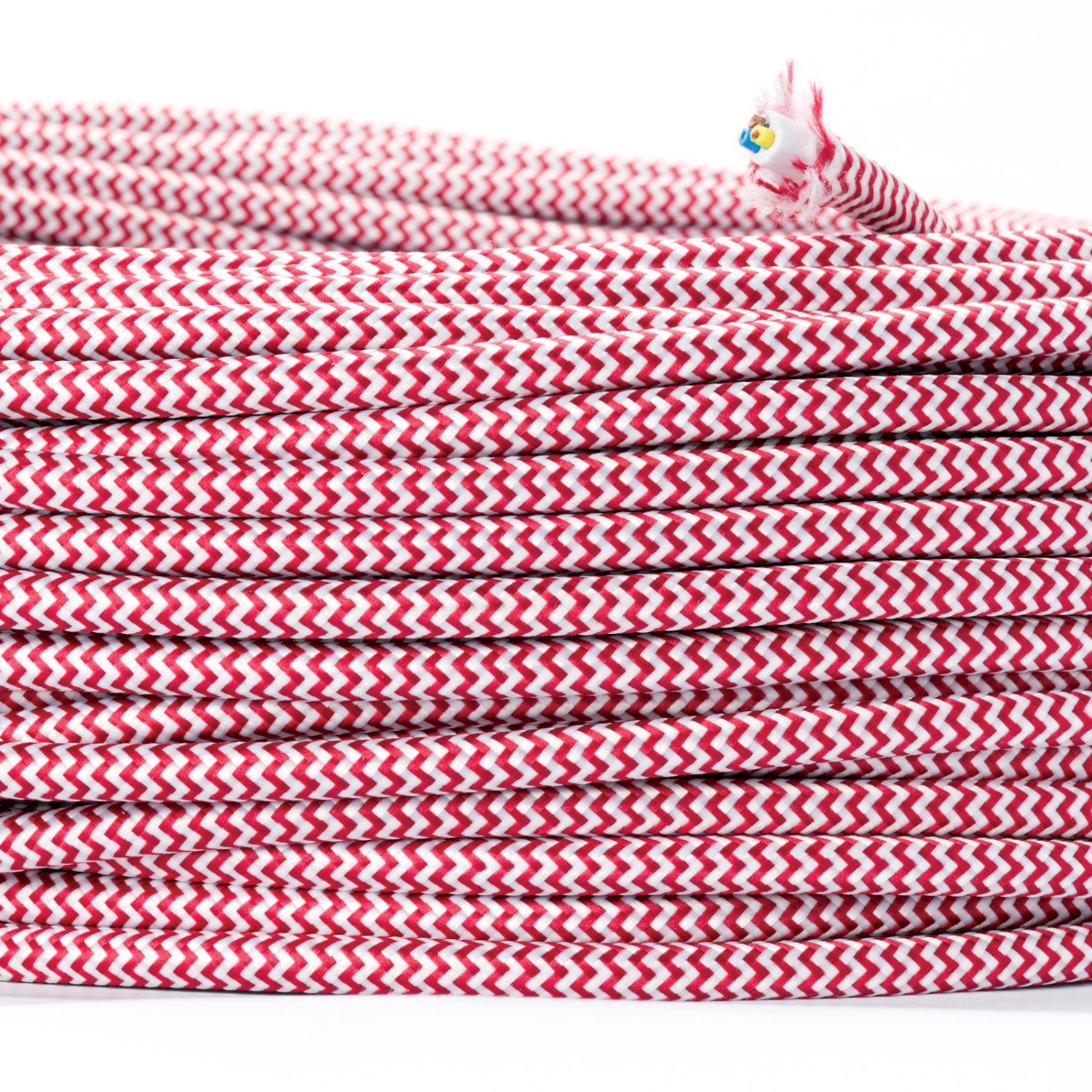 Orion Lightstyle Lampen Textilkabel 3 Adrig Rot Weiß Meterware