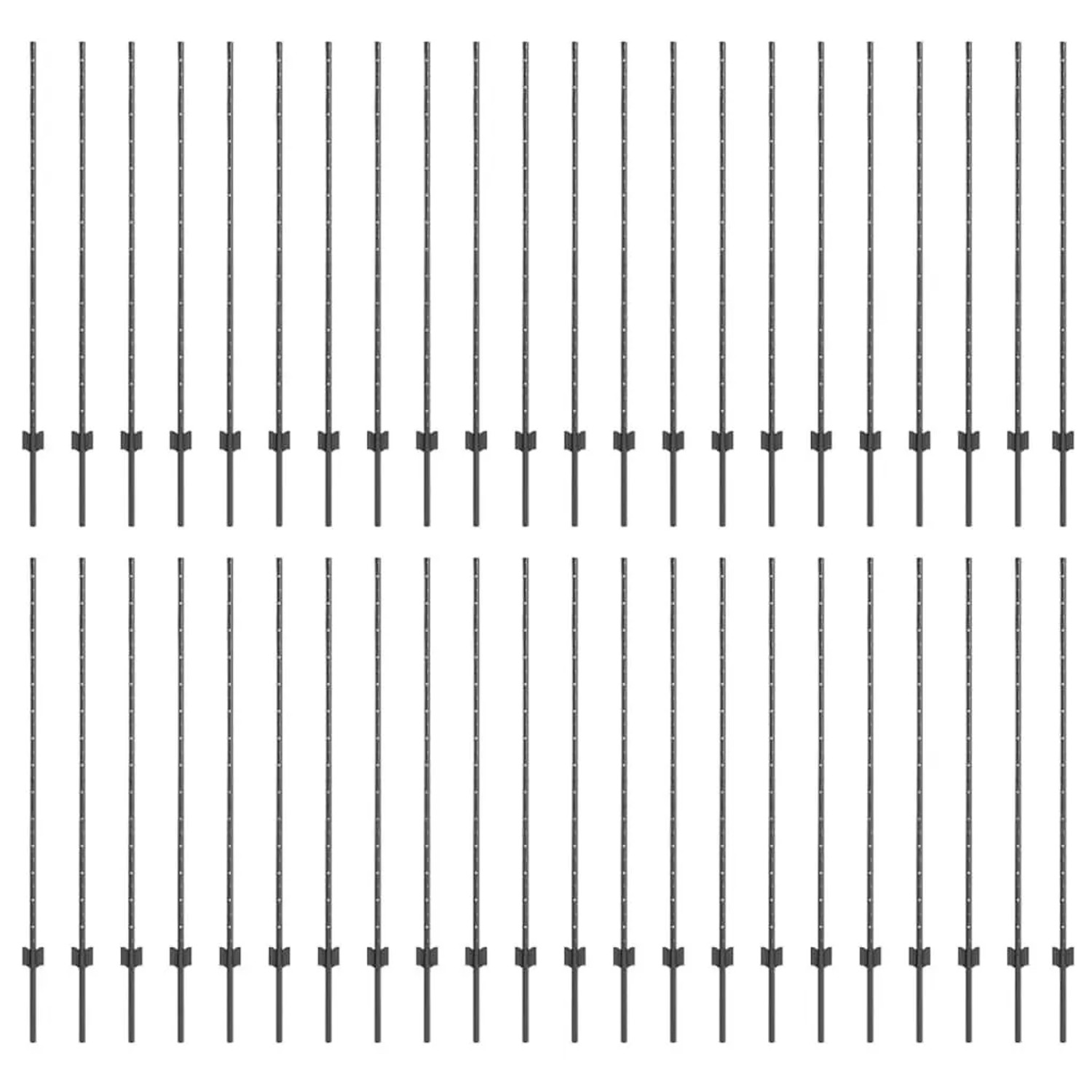 vidaXL Zaunpfosten 44 Stk Grau 180 cm Stahl 3335941 günstig online kaufen