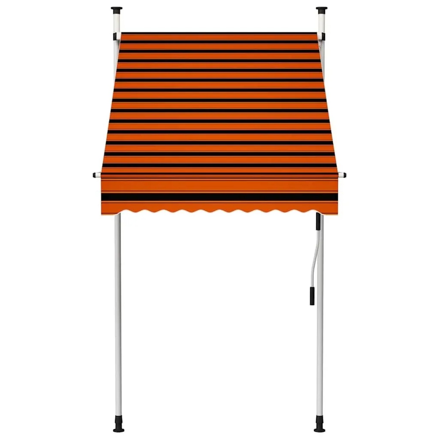 Orange-braune vidaXL Markise, handbetrieben, 100 cm breit, mit Stahlrahmen und Polyesterstoff.