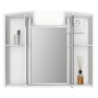 Weißer Jokey Spiegelschrank Angy, 59x50 cm, mit zwei Ablagen, Steckdose und Beleuchtung.