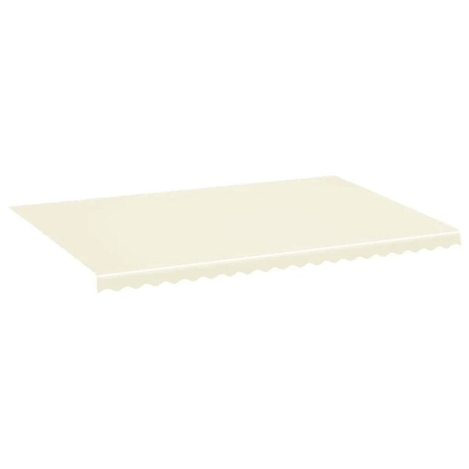 DELUKE Markisenbespannung Markisenstoff Wasserabweisend Reißfest Creme Für 500x350cm Rahmen Markise Mit Volant Markisen Ersatzstoff